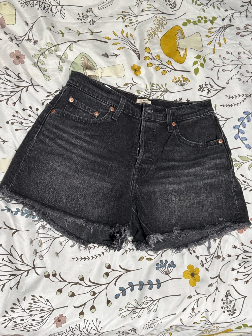 Levi's 501 Curve Black Jean Shorts